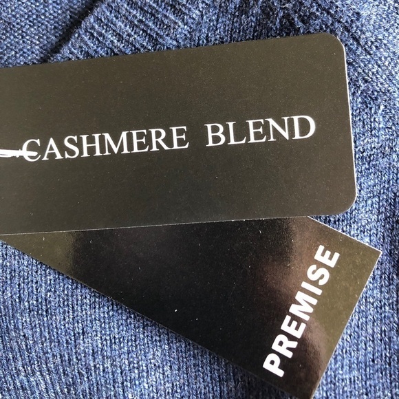 NWT Premise dark blue cashmere blend v-neck sweater size small - Picture 8 of 8